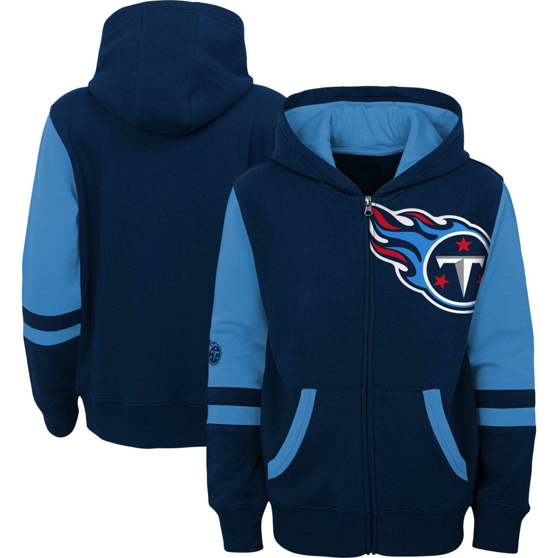 Tennessee Titans Youth Colorblock Full-Zip Hoodie Navy | NFL