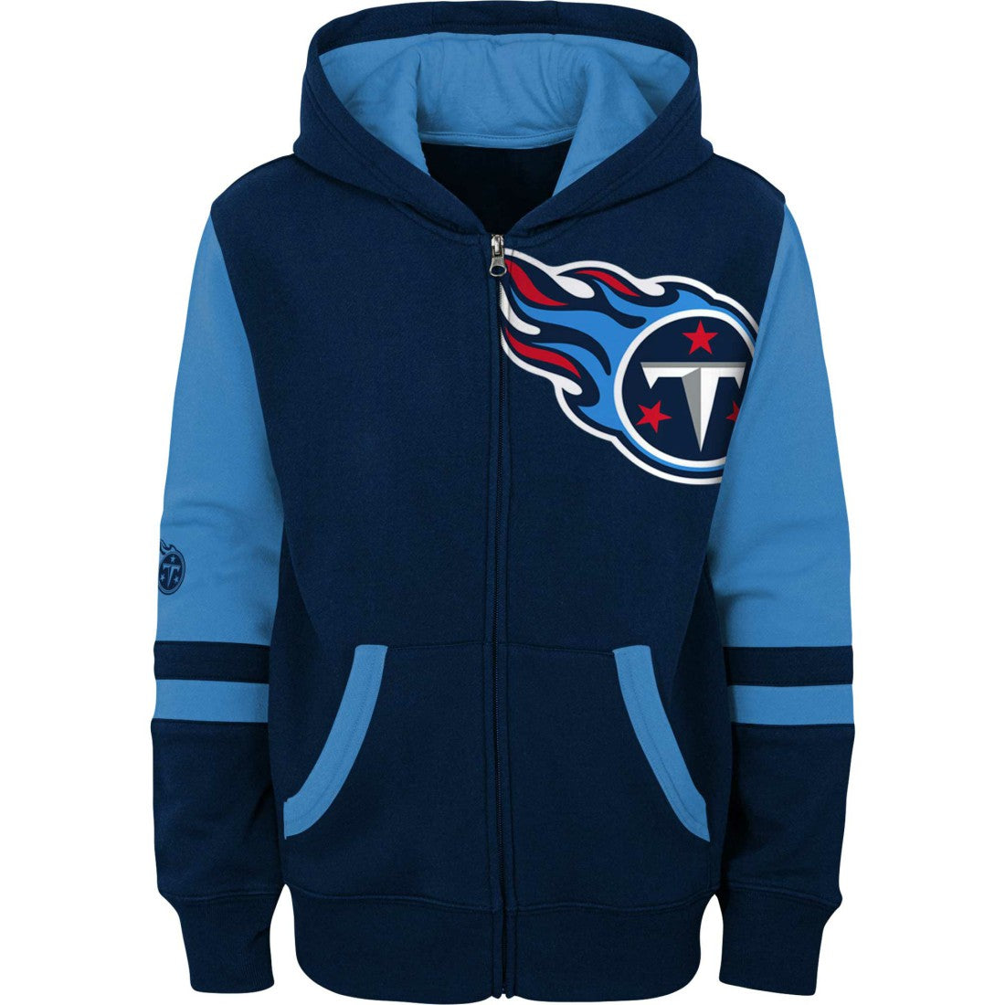 Tennessee Titans Youth Colorblock Full-Zip Hoodie Navy | NFL
