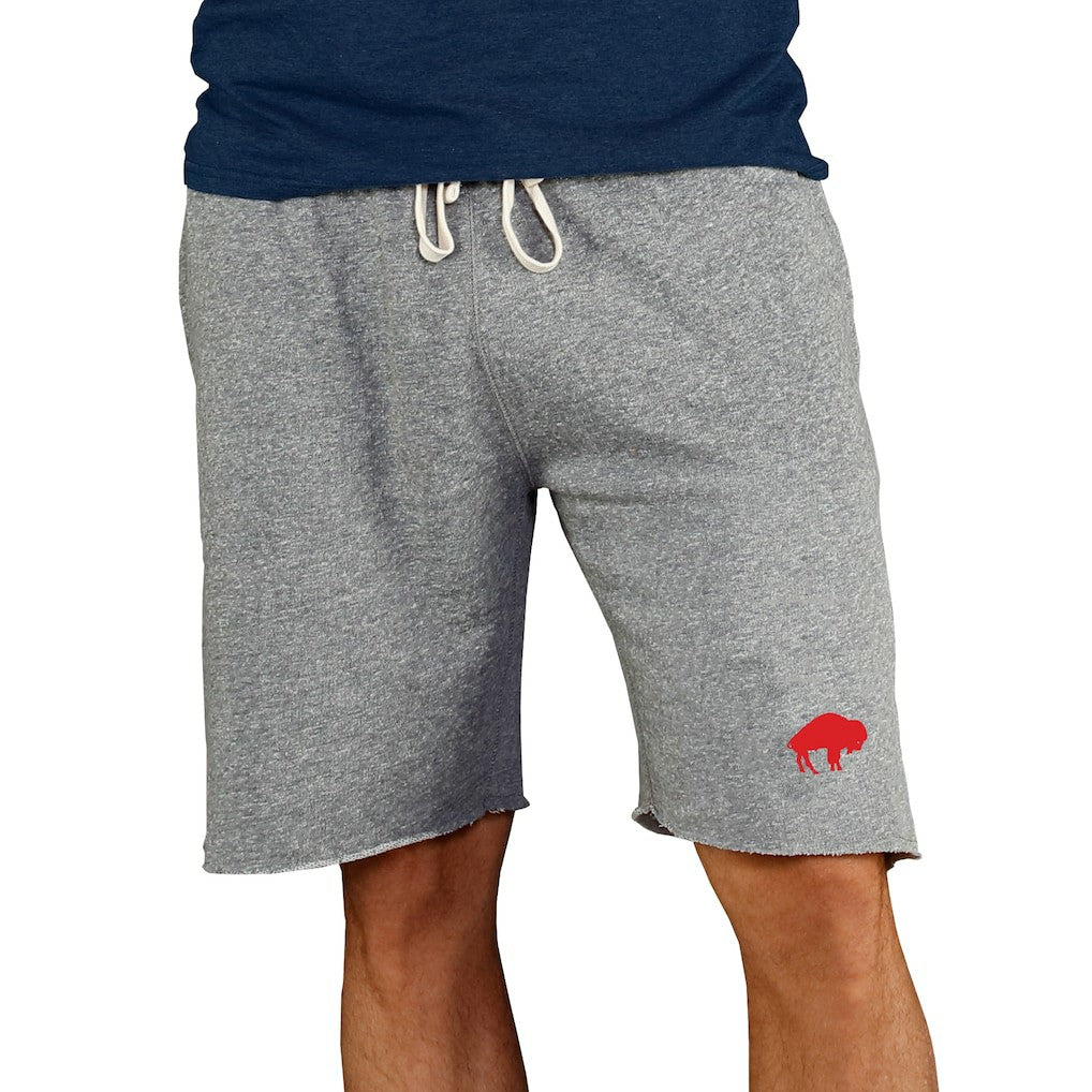 Buffalo Bills Concepts Sport Throwback Logo Mainstream Terry Shorts Gray | NFL