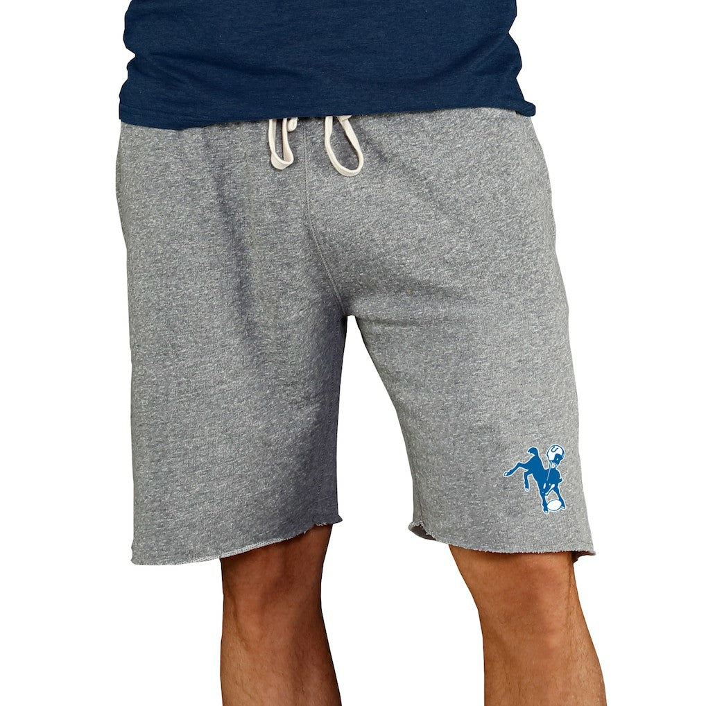 Indianapolis Colts Concepts Sport Throwback Logo Mainstream Terry Shorts Gray | NFL