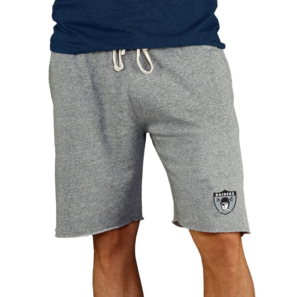 Las Vegas Raiders Concepts Sport Throwback Logo Mainstream Terry Shorts Gray | NFL
