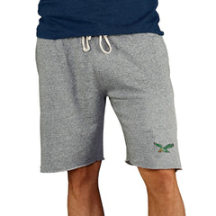 Philadelphia Eagles Concepts Sport Throwback Logo Mainstream Terry Shorts Gray | NFL