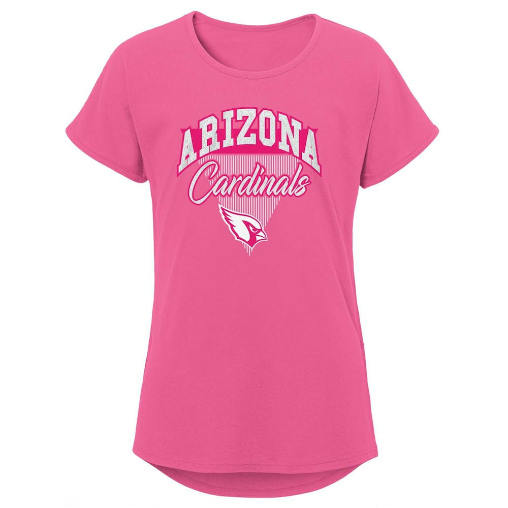 Arizona Cardinals Girls Youth Playtime Dolman T-Shirt Pink | NFL