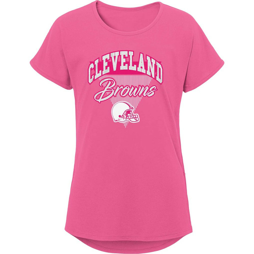 Cleveland Browns Girls Youth Playtime Dolman T-Shirt Pink | NFL