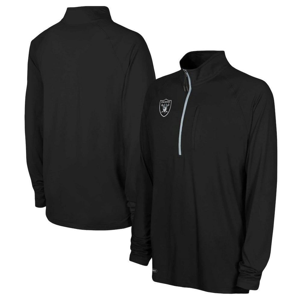 Las Vegas Raiders Combine Authentic Raglan Quarter-Zip Top Black | NFL