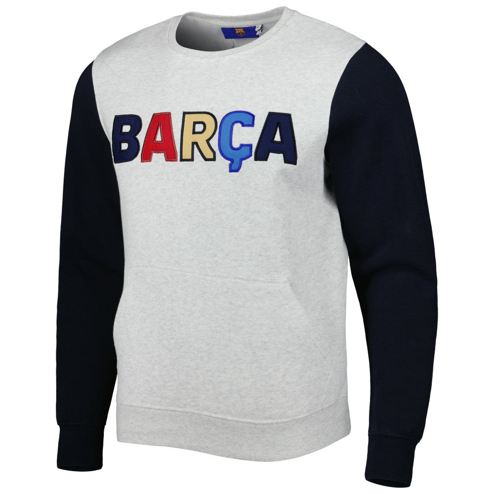 Barcelona Kangaroo Pullover Sweatshirt Gray/Navy - FIFA World CUP