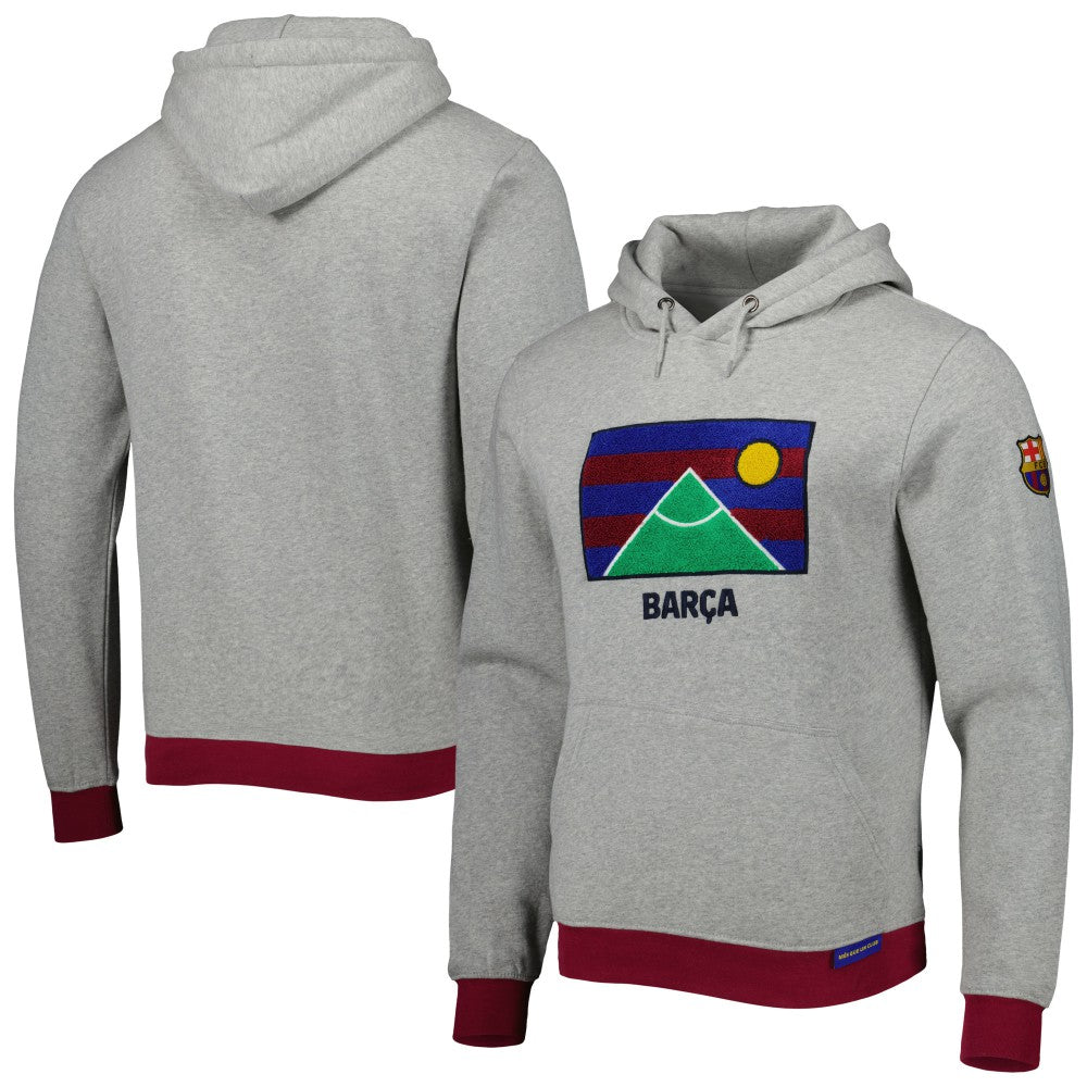 Barcelona Lifestyle Pullover Hoodie Heather Gray - FIFA World CUP