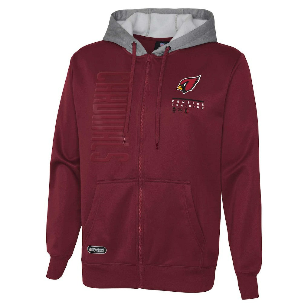 Arizona Cardinals Combine Authentic Field Play Full-Zip Hoodie Sweatshirt Cardinal | NFL