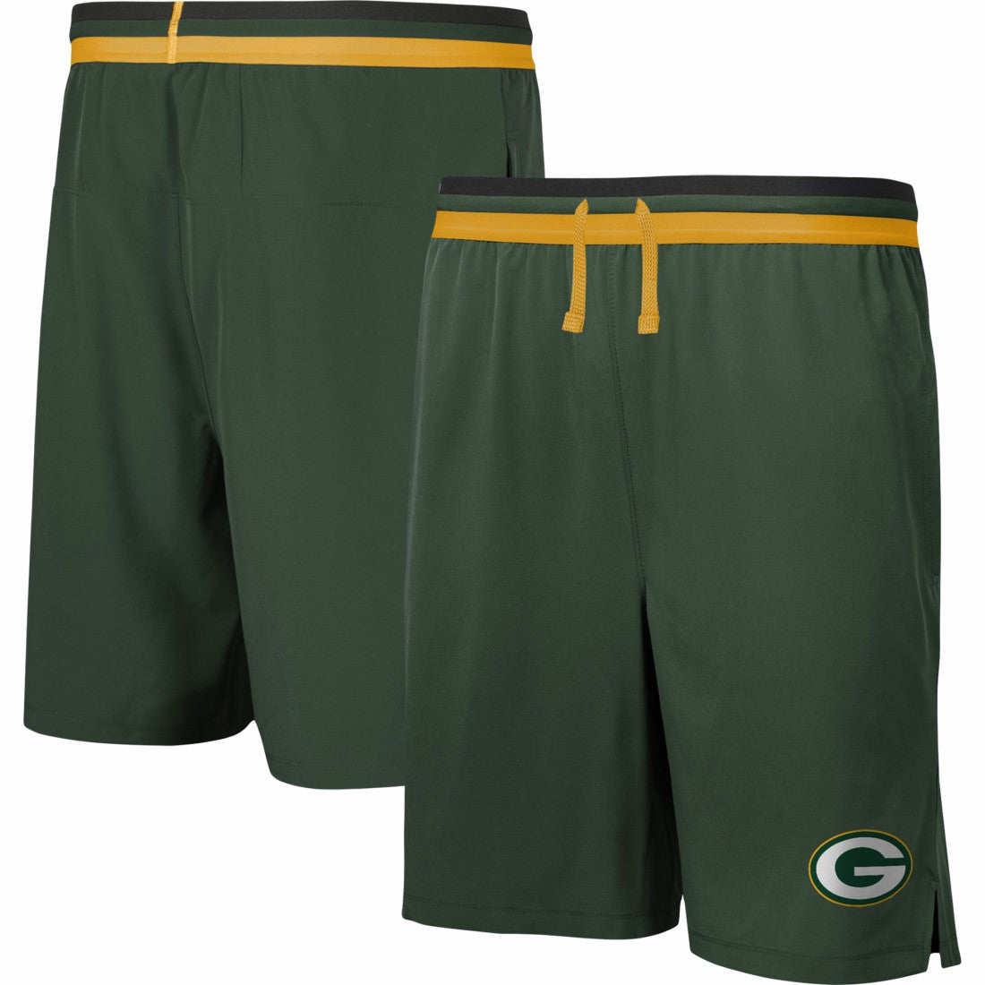 Green Bay Packers Cool Down Tri-Color Elastic Training Shorts Green | NFL