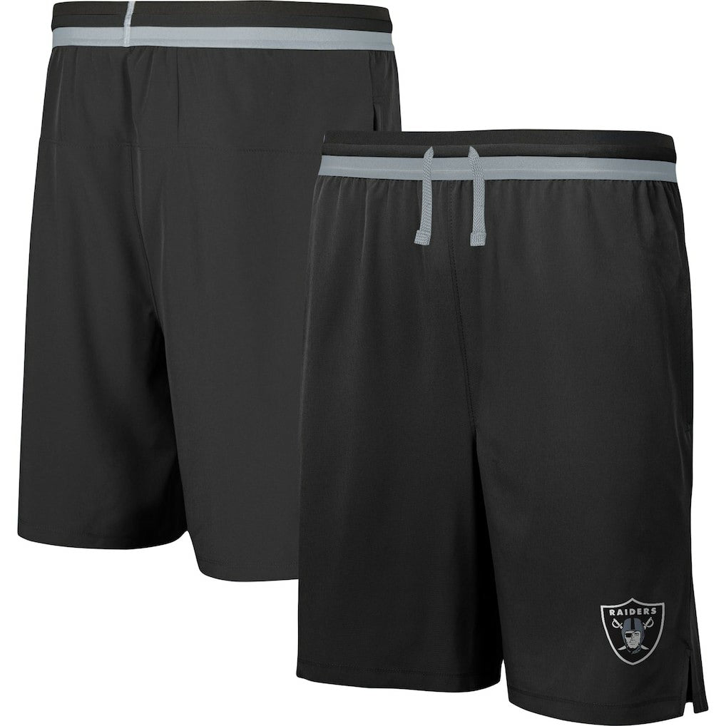 Las Vegas Raiders Cool Down Tri-Color Elastic Training Shorts Black | NFL