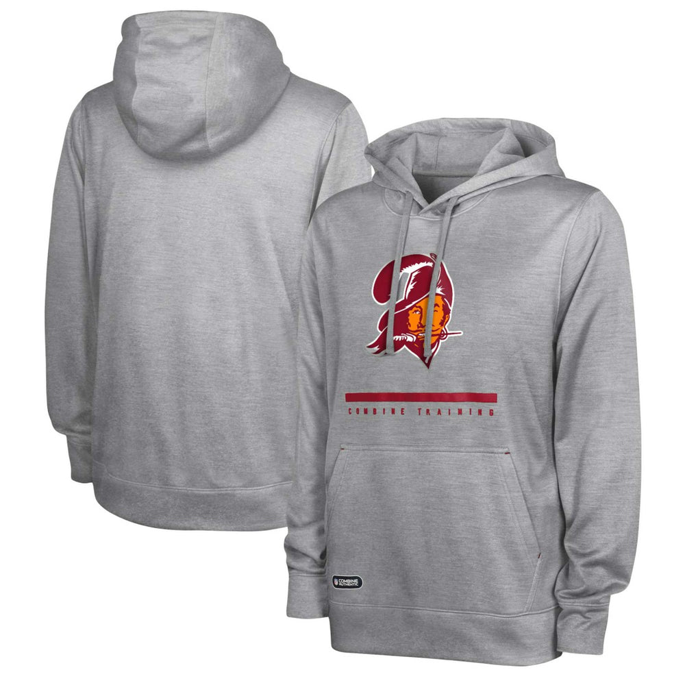 Tampa Bay Buccaneers Grid Drill Streak Fleece Pullover Hoodie Heather Gray | NFL