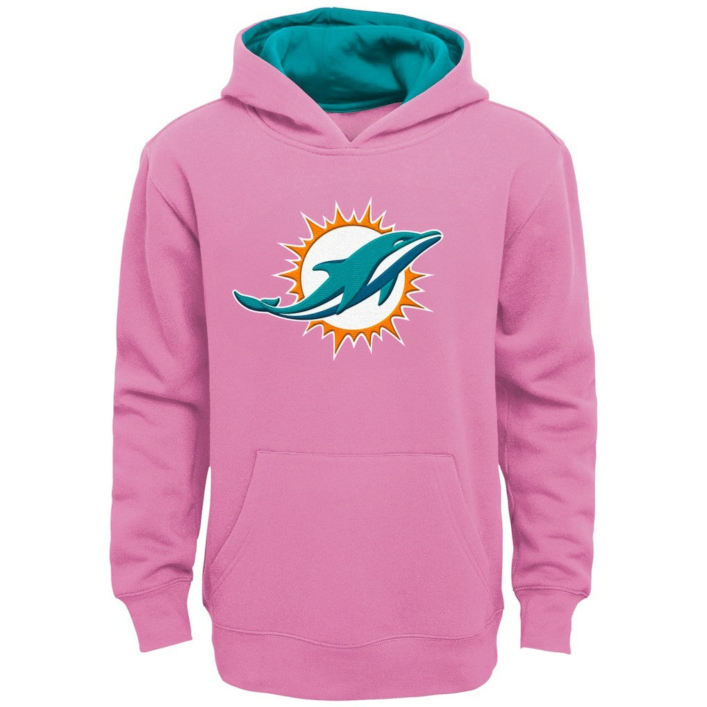 Miami Dolphins Girls Youth Prime Pullover Hoodie Pink | NFL