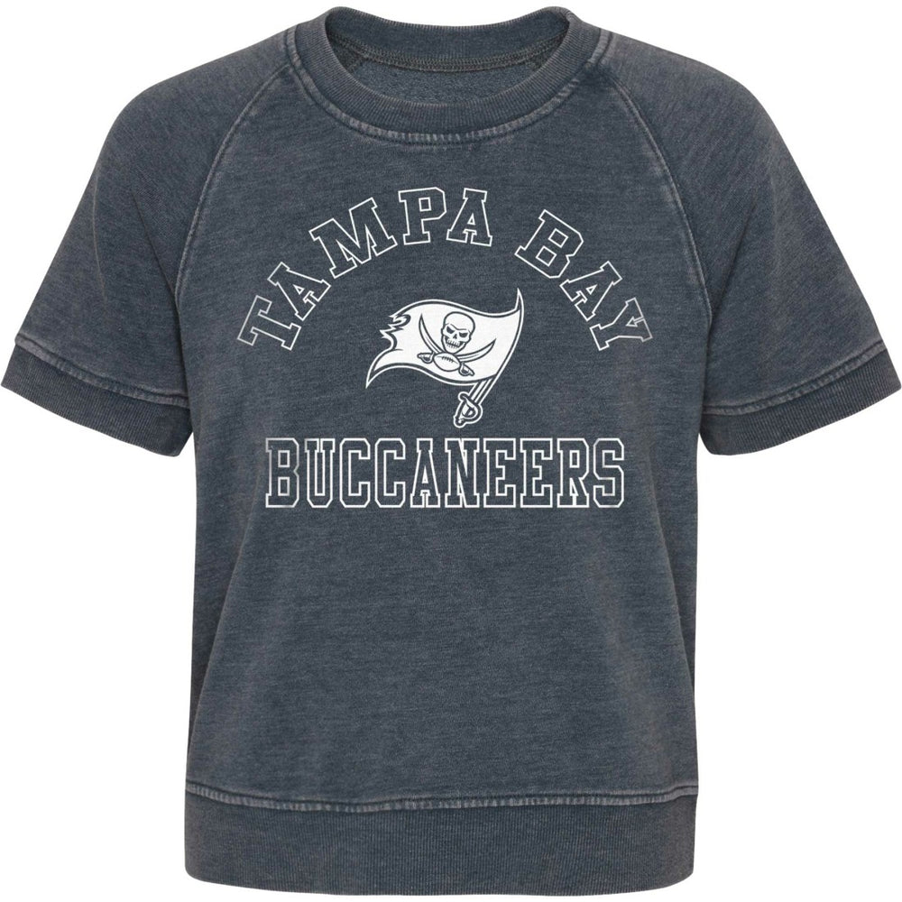 Tampa Bay Buccaneers Girls Juniors Cheer Squad Raglan T-Shirt Heather Charcoal | NFL