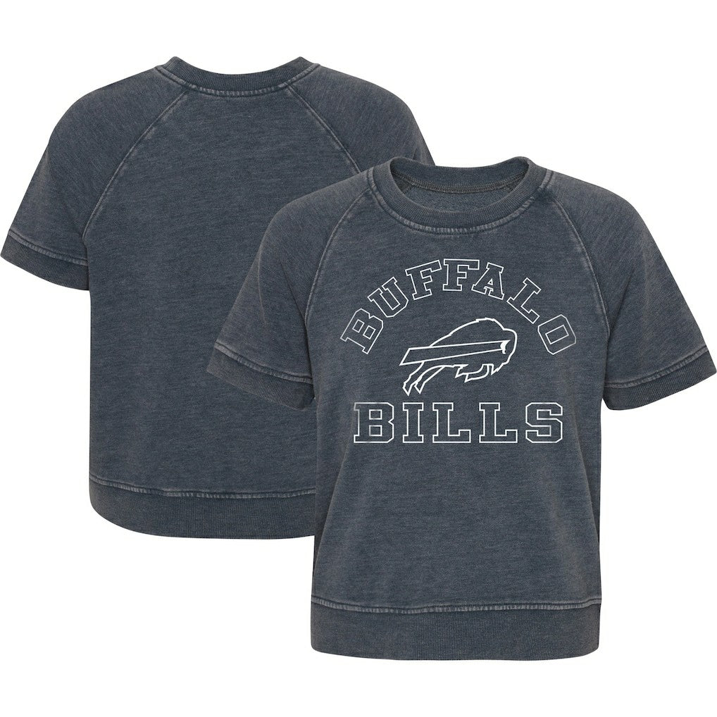 Buffalo Bills Girls Juniors Cheer Squad Raglan T-Shirt Heather Charcoal | NFL