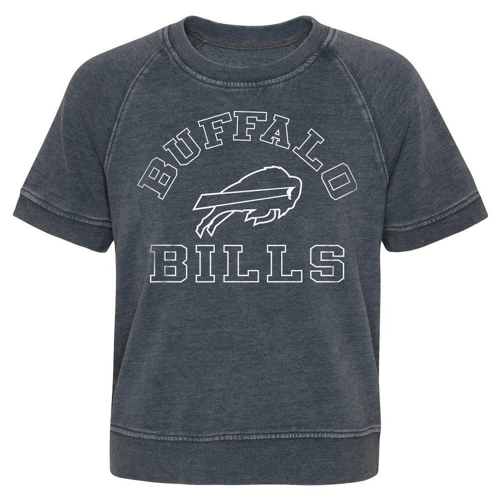 Buffalo Bills Girls Juniors Cheer Squad Raglan T-Shirt Heather Charcoal | NFL