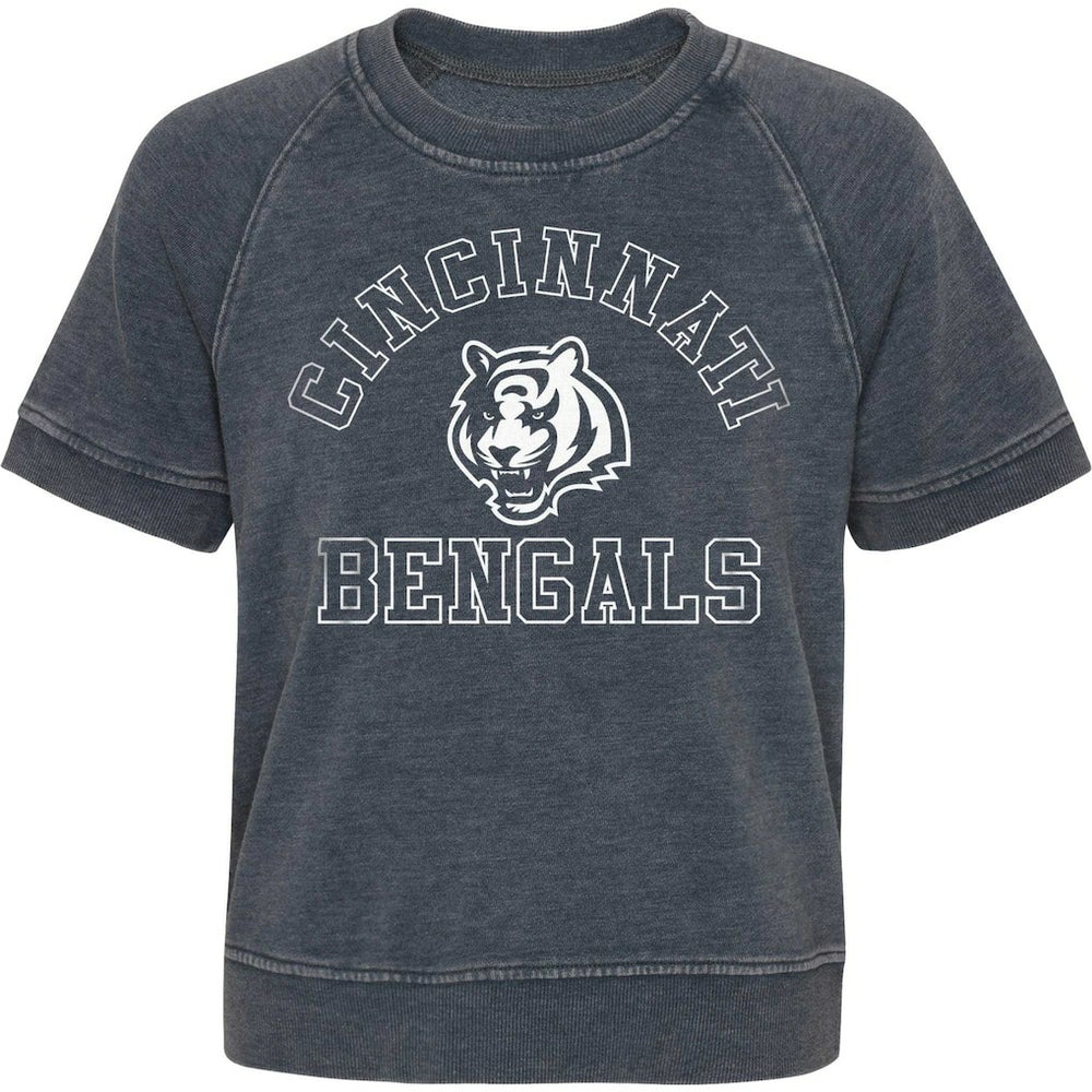 Cincinnati Bengals Girls Juniors Cheer Squad Raglan T-Shirt Heather Charcoal | NFL