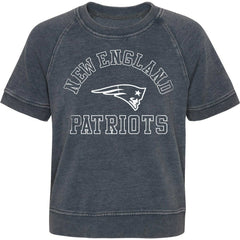 New England Patriots Girls Juniors Cheer Squad Raglan T-Shirt Heather Charcoal | NFL
