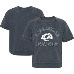 Los Angeles Rams Girls Juniors Cheer Squad Raglan T-Shirt Heather Charcoal | NFL