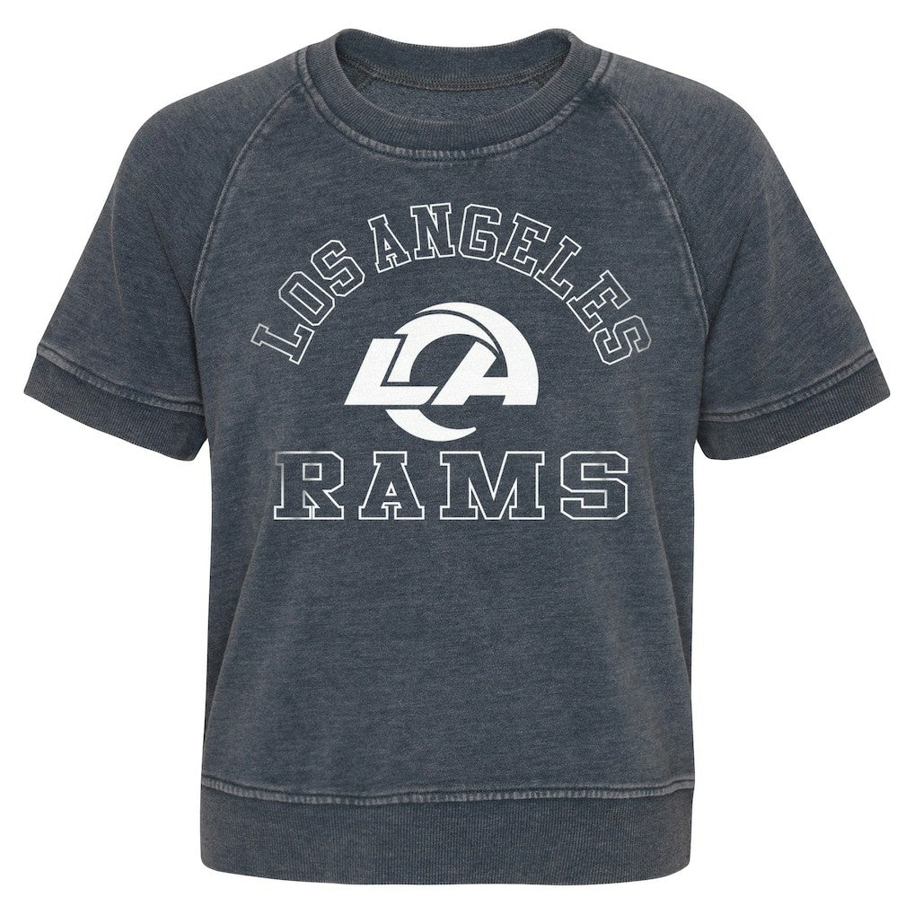 Los Angeles Rams Girls Juniors Cheer Squad Raglan T-Shirt Heather Charcoal | NFL