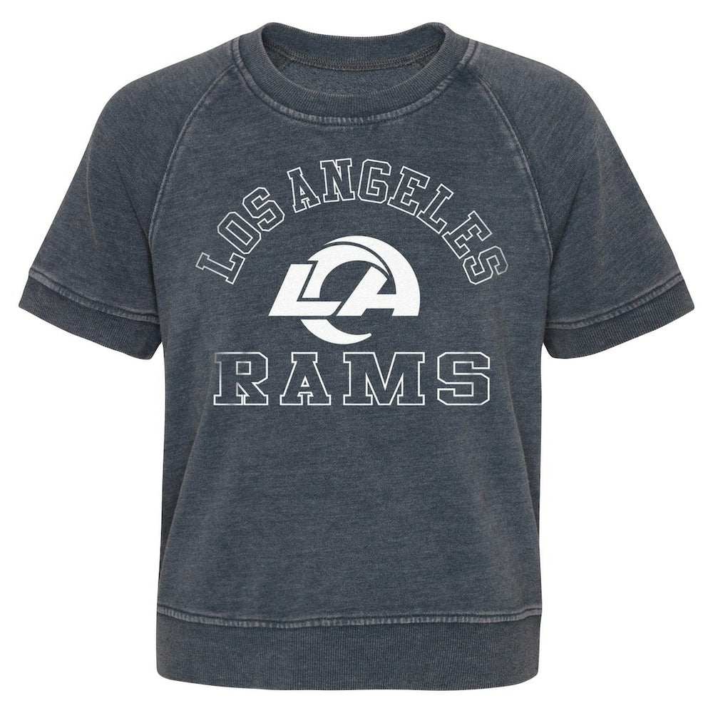 Los Angeles Rams Girls Juniors Cheer Squad Raglan T-Shirt Heather Charcoal | NFL