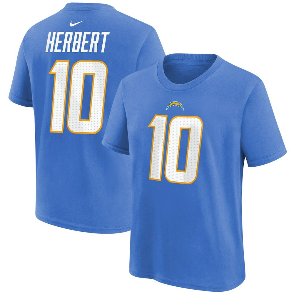 Justin Herbert Los Angeles Chargers Youth Player Name & Number T-Shirt Powder Blue | Nike for Sale