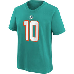 Tyreek Hill Miami Dolphins Youth Player Name & Number T-Shirt Aqua | Nike for Sale