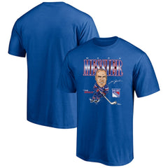 Mark Messier New York Rangers Player Caricature T-Shirt - Blue - NHL