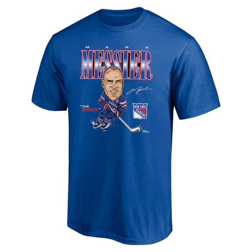 Mark Messier New York Rangers Player Caricature T-Shirt - Blue - NHL
