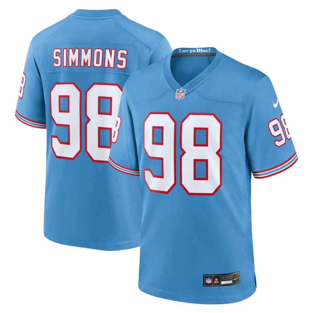 Jeffery Simmons Tennessee Titans Youth Game Jersey Light Blue | Nike for Sale