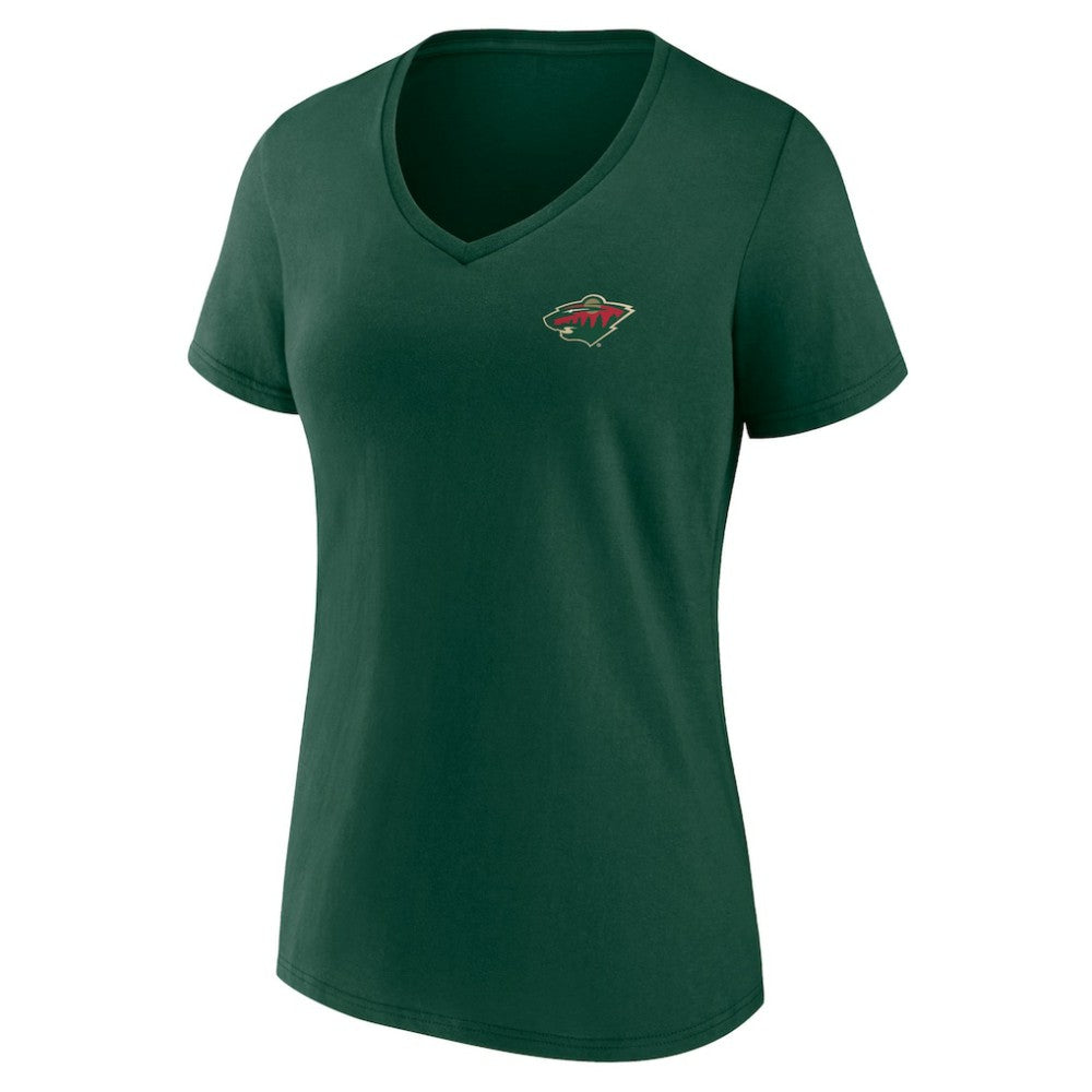 Minnesota Wild Women's Territorial V-Neck T-Shirt - Green - NHL