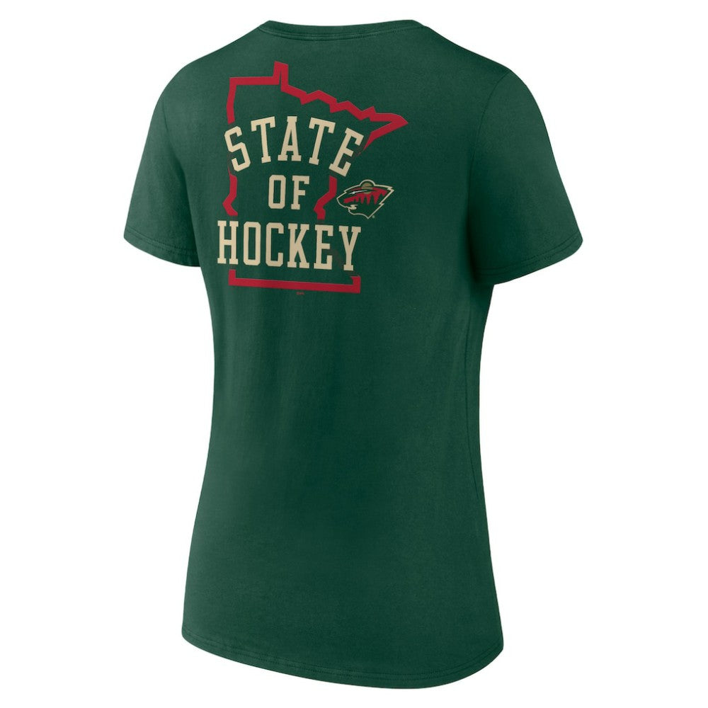 Minnesota Wild Women's Territorial V-Neck T-Shirt - Green - NHL