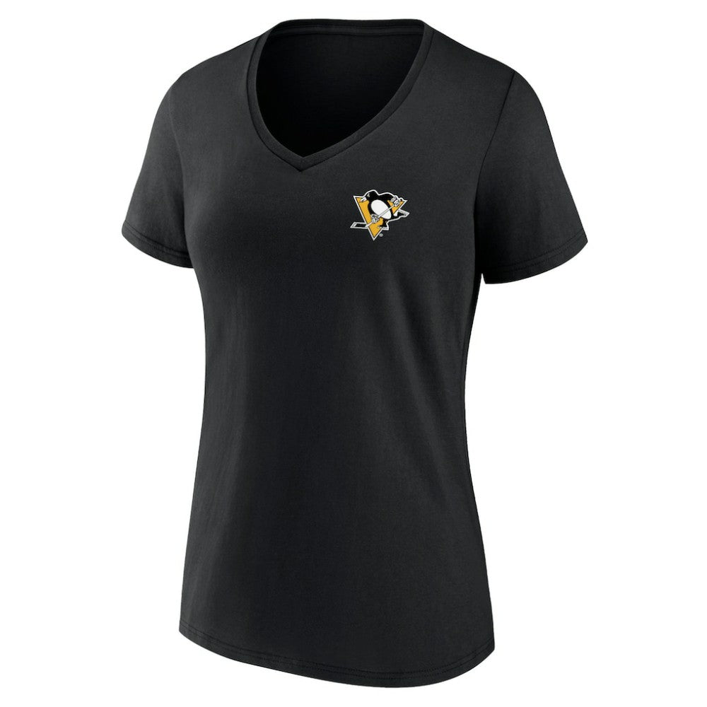 Pittsburgh Penguins Women's Territorial V-Neck T-Shirt - Black - NHL