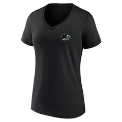 San Jose Sharks Women's Territorial V-Neck T-Shirt - Black - NHL