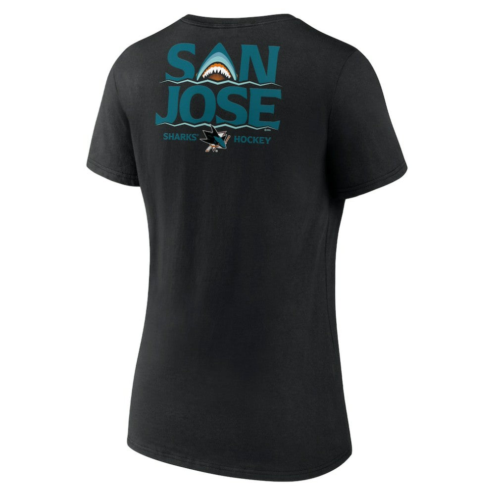 San Jose Sharks Women's Territorial V-Neck T-Shirt - Black - NHL