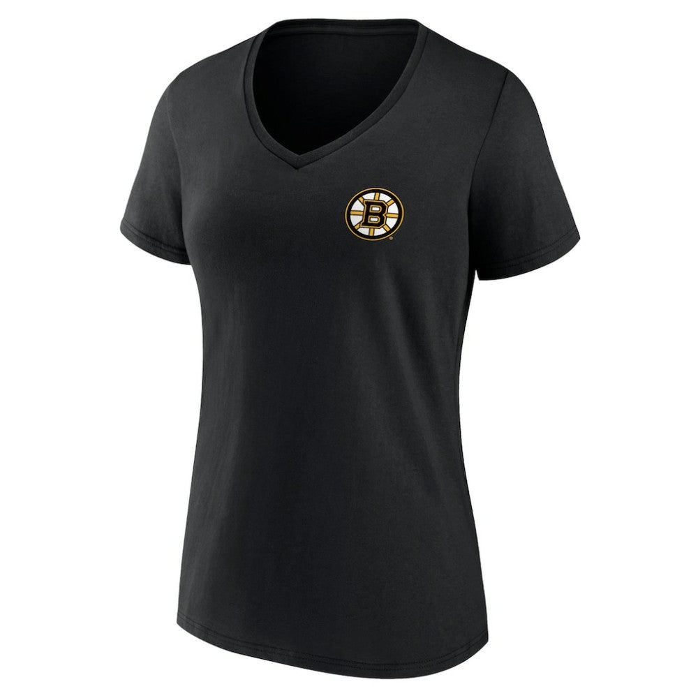 Boston Bruins Women's Territorial V-Neck T-Shirt - Black - NHL