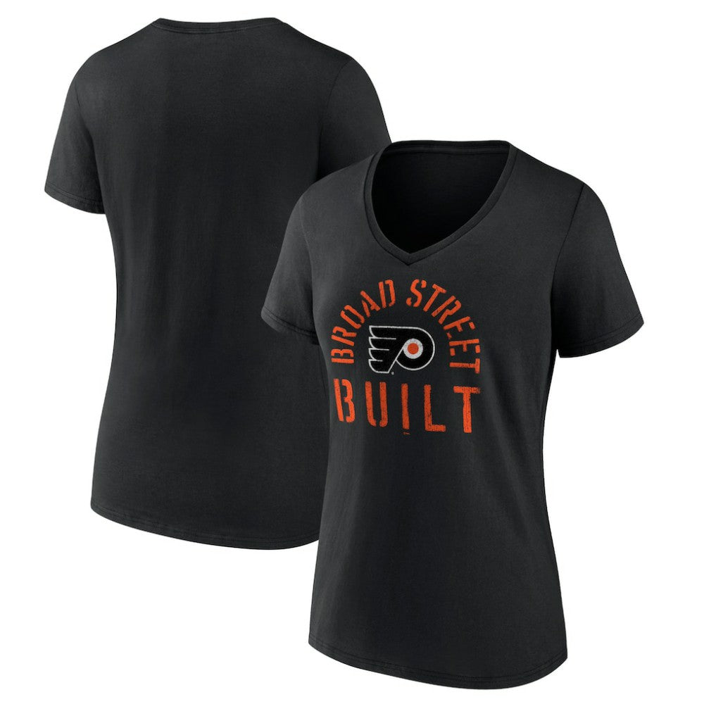 Philadelphia Flyers Women's Shout Out V-Neck T-Shirt - Black - NHL