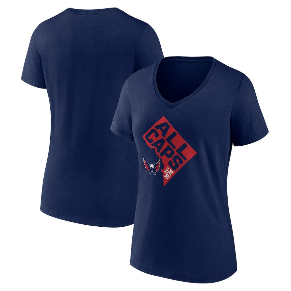 Washington Capitals Women's Shout Out V-Neck T-Shirt - Navy - NHL