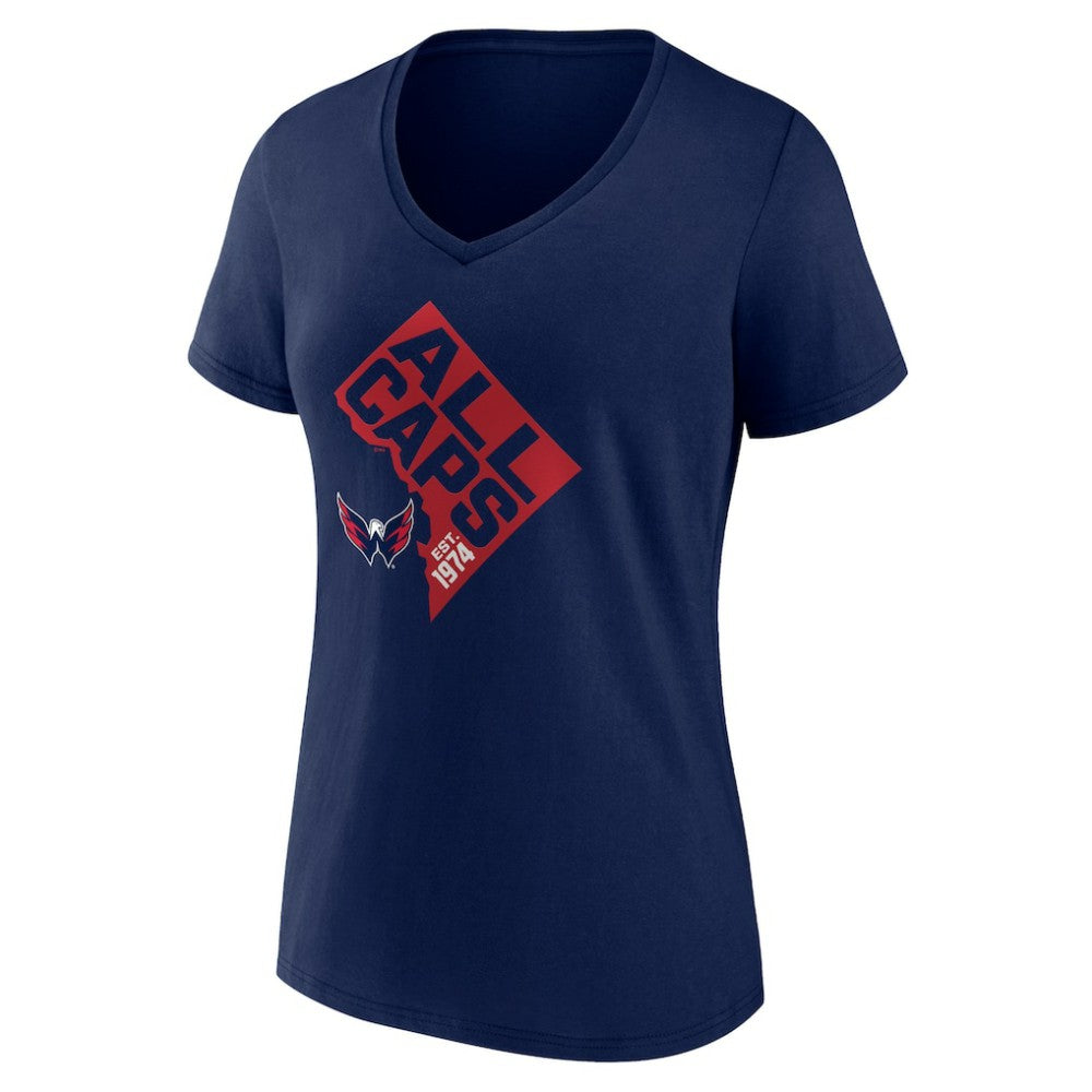 Washington Capitals Women's Shout Out V-Neck T-Shirt - Navy - NHL