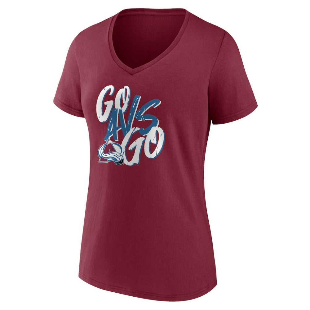 Colorado Avalanche Women's Proclamation V-Neck T-Shirt - Burgundy - NHL