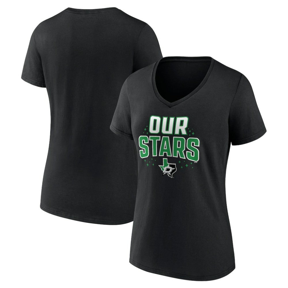 Dallas Stars Women's Proclamation V-Neck T-Shirt - Black - NHL