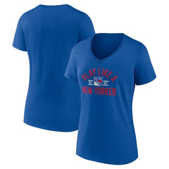 New York Rangers Women's Proclamation V-Neck T-Shirt - Blue - NHL