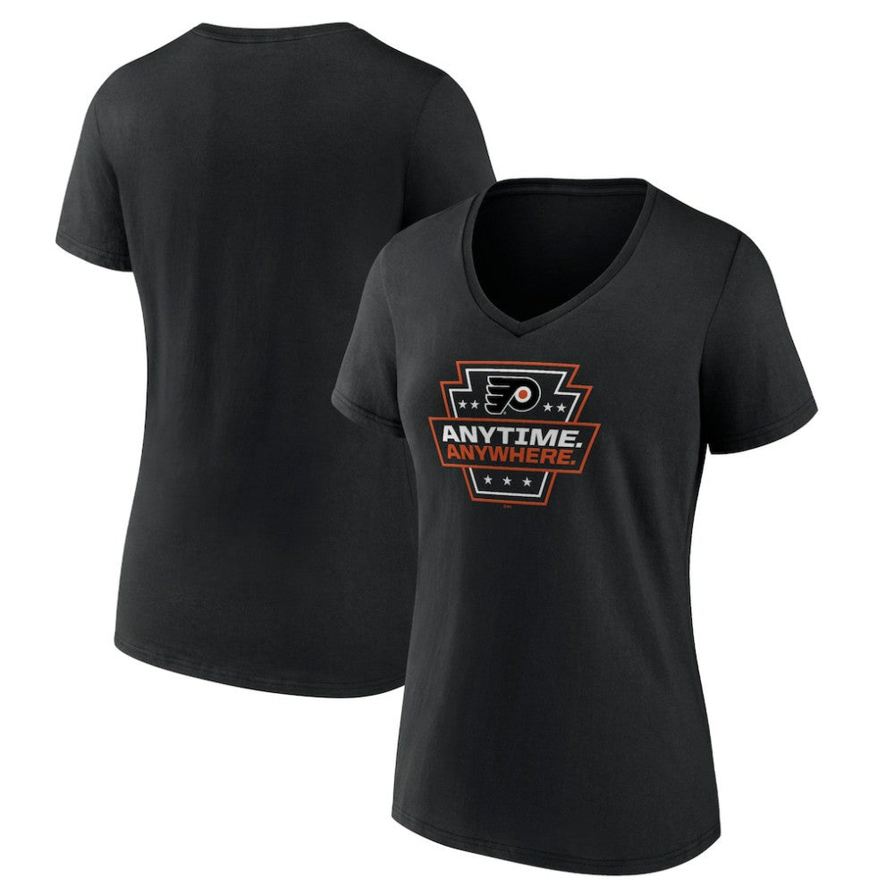 Philadelphia Flyers Women's Proclamation V-Neck T-Shirt - Black - NHL