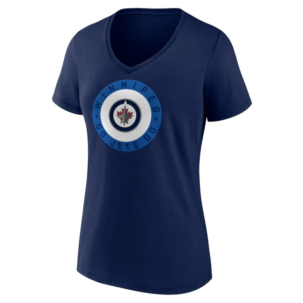Winnipeg Jets Women's Proclamation V-Neck T-Shirt - Navy - NHL