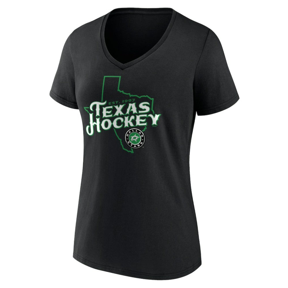 Dallas Stars Women's Represent V-Neck T-Shirt - Black - NHL