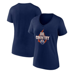 Edmonton Oilers Women's Represent V-Neck T-Shirt - Navy - NHL