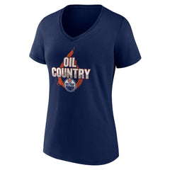 Edmonton Oilers Women's Represent V-Neck T-Shirt - Navy - NHL