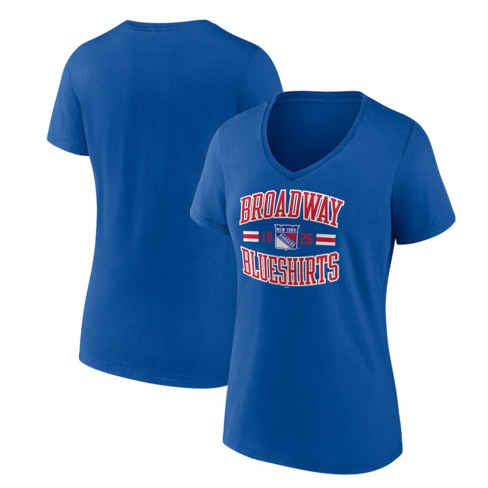 New York Rangers Women's Represent V-Neck T-Shirt - Blue - NHL
