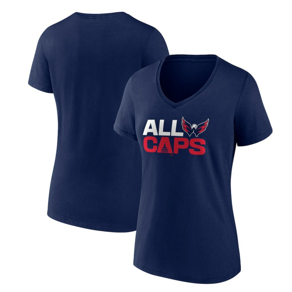 Washington Capitals Women's Represent V-Neck T-Shirt - Navy - NHL