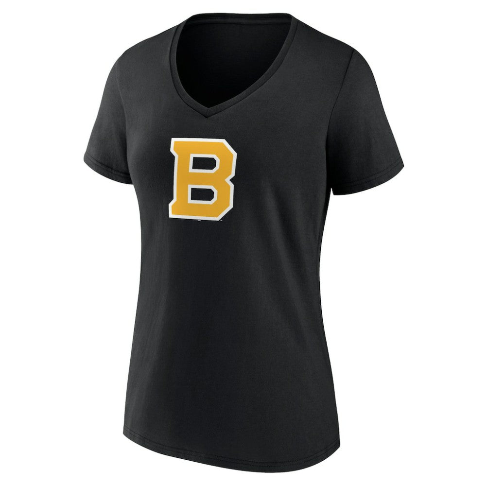 Boston Bruins Women's Alternate Logo V-Neck T-Shirt - Black - NHL