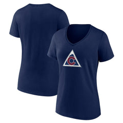 Colorado Avalanche Women's Alternate Logo V-Neck T-Shirt - Navy - NHL